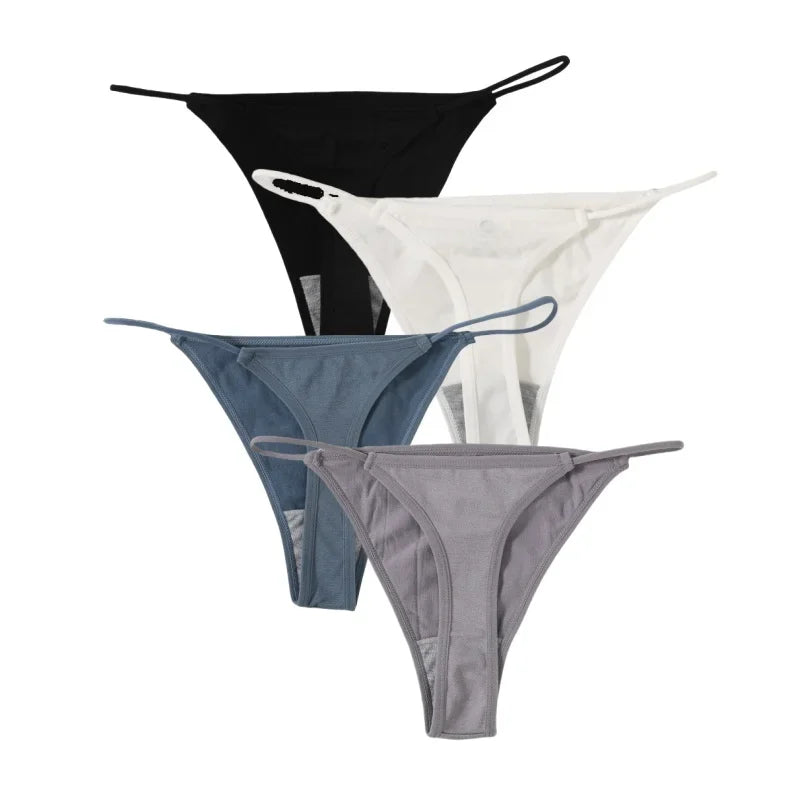 4Pcs/Set Women G-String Thongs Seamless Panties Sexy Lingerie Low Rise Female G-String High Cut Pantys Underwear
