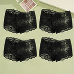 4Pcs Lace Sexy Lingerie Female Low-Waist Breathable Lingerie Hollow Out Comfortable Underpants Transparent Sexy Intimates S-XXL