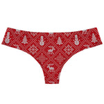 Women's Christmas Themed Printing G-string Sexy Low-Rise T-back Xmas Snowflakes Elk Pinted thong Seamless Female T-Pants
