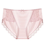 Anti-septic Women Underpants Women Panties Mid Waist Lace Bow Decor Tummy Control Butt-lifted Soft Stretchy Quick Dry Briefs