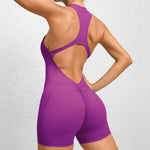 Women Yoga V Backless Jumpsuit Workout Bodysuit Sleeveless Gym Bodycon Sportswear Fitness Yoga Suit One Piece Outfit
