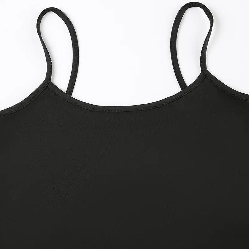 Sexy Spaghetti Strap Tank Tops Fashion Women White Solid Basic Sleeveless Y2K All-Match Crop Top Casual Streetwear Harajuku Tees