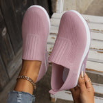 Breathable Knit Wedges Sneakers Woman Spring Autumn Slip On Platform Sport Sneakers Woman Plus Size Thick Sole Walking Shoes