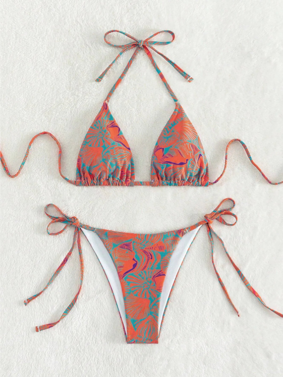 Sexy String Bikini 2024 Two Pieces Print Swimsuit Female Swimwear Women Thong Bikinis Set Bather Beachwear Bathing Suit Pool