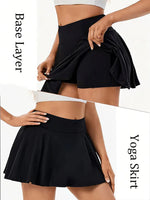 High Waist Athletic Short Skirt Summer Ice Silk Soft Anti Exposure Built In Shorts Skort Yoga Fitness Tennis Quick Dry Skirts