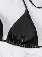 PU Faux Leather Mini Micro String Bikini Women Swimsuit Female Swimwear Two-pieces Bikini Set Thong Bathing Suit Swim Beachwear
