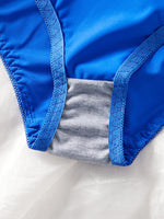 Single-Piece Color-Blocked Sexy Beach Swimwear Set with Underwire Push-Up Bra and Panties, Comfortable Shell Cup Design Lingerie, Stretchy Breathable Panties