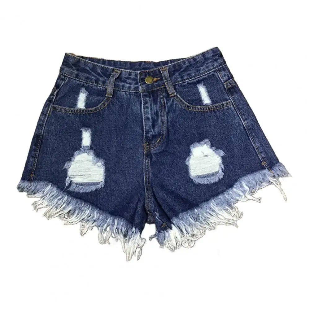 Summer Stretchy Hot Short Pants Women's High Waisted Cut Off Denim Shorts Ripped Distressed Frayed Hem Jeans Shorts