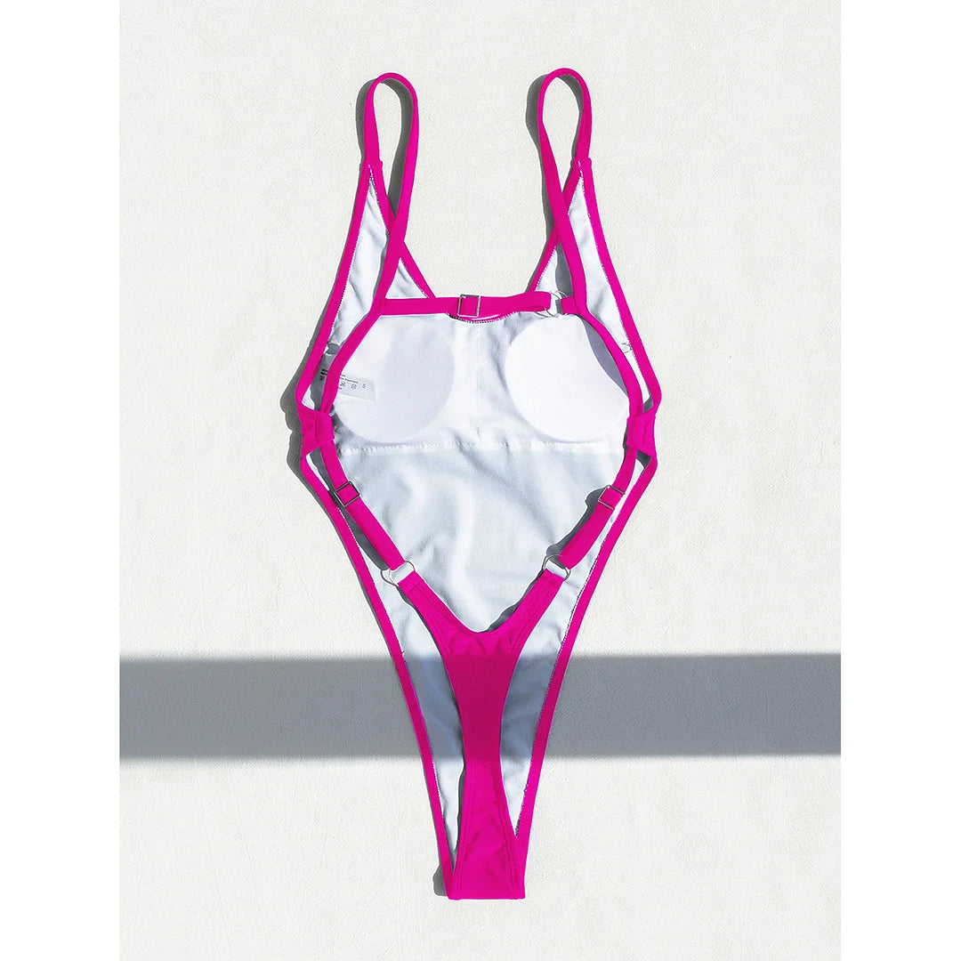 XS -L Sexy High Leg Monokini Extreme String Mini Micro Thong One Piece Swimsuit Women Swimwear Female Bather Bathing Suit V5820C