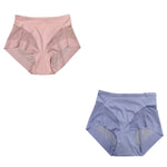 2Pcs/Set Women High Rise Briefs Panties Tummy Control Underwear Hip Shaping Sheer Mesh Panel Shapewear Sexy Lingerie S-3XL