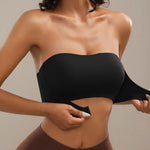 Comfort Tube Top Strapless Bra for Women Push Up Non-Slip Bandeau No Underwire Front Closure Bralette