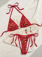 DEKA Two Piece High Waist Shorts with Starfish Sequin Decoration For Vacation Beach Swimming Clothing Bikini Swimsuit Women