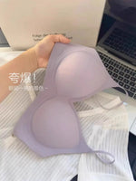 MOYISU Kawaii Anime Bra for Petite Women Seamless Milk-Skin Underwear Push-Up Enhancement Slimming Lingerie Set with Comfort Fit