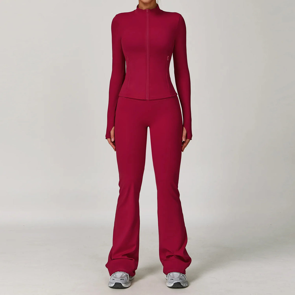 2/3PCS Yoga Suit Women Tracksuits Gym Clothes Workout Flared Pants Zipper Long SleeveAthletic Wear Female Sports Yoga Clothing