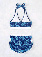 2026 Halter Sporty Bikinis Printed Swimsuit Women High Waist Shorts Swimwear Female Bathers Bathing Swimming Swim Suit Beachwear