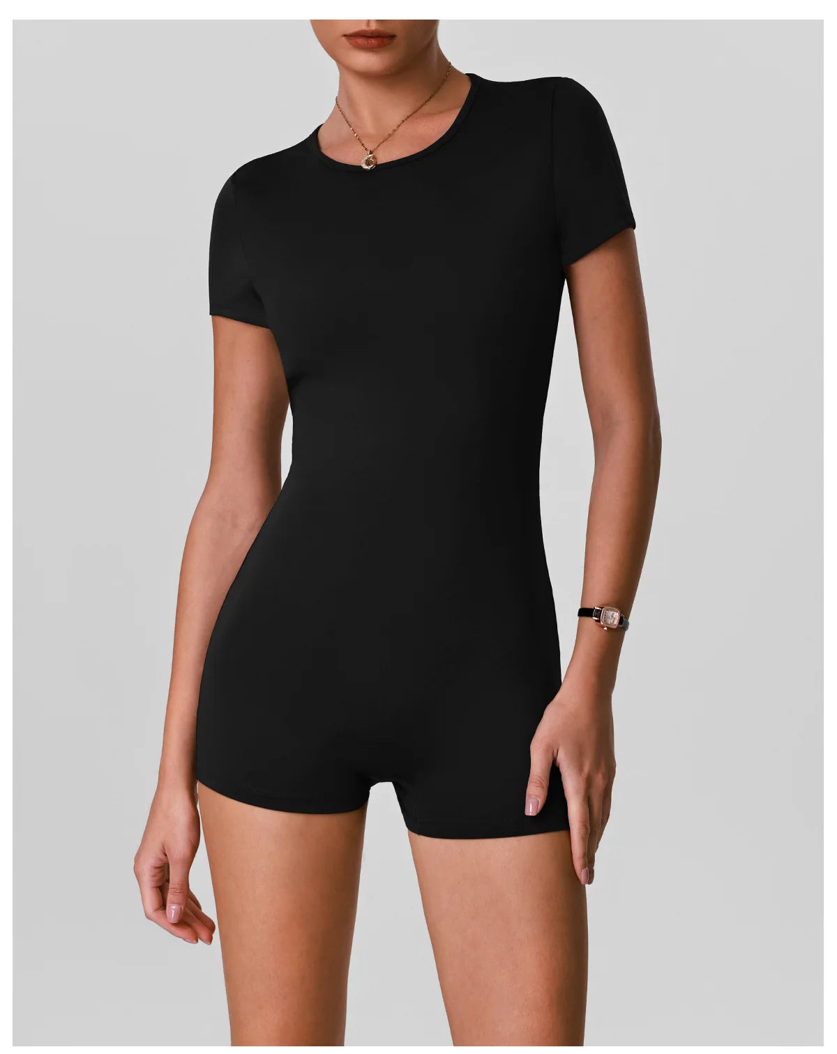 Butt Lifting One Piece Body Shaping Yoga Jumpsuit Women Short Sleeve Hollow Out Backless Bodycon Shorts Sports Suit Workout Wear