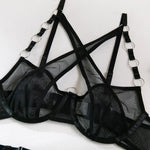 Toucheart Sexy Floral Embroidery Underwear Steel Ring Bra Lace Mesh Sexy Webbing Hollow Waistband Hanging Erotic Lingerie Suit