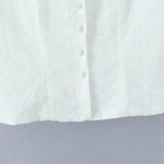 Sweet Lace Doll Collar Puff Sleeve Women's Shirt With Single Breasted Buttons Hollow Jacquard Slim-fit Pure Desire Elegant 6VN3
