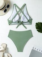 Sexy Push Up Bikini 2026 Women Swimsuit Two Pieces Swimwear Female High Waist Bikinis Set Green Bathing Suits Brazilian Biquin