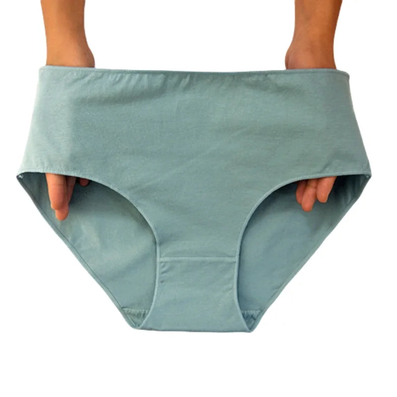 6Pcs/Set Women High Waist Cotton Briefs Breathable Panties Seamless Edge Comfort Underwear Solid Color Soft M-2XL Intimates