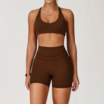Yoga Set 2PCS Women Tracksuit Nude Feeling Workout Sets Gym Clothes Push Up Fitness Running Sportwear Sport Bra Leggings Suit