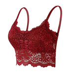 Women's Lace Bra Top Comfortable Bralette Solid Color Sexy Underwear Vest Female Hollow Out Wireless Lingerie Seamless Brassiere
