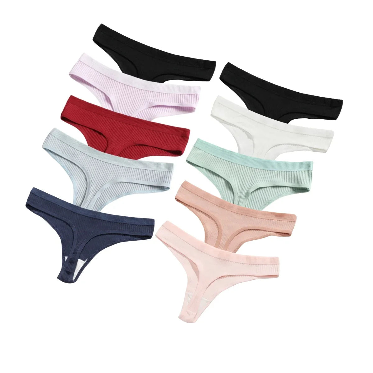 1PC Cotton Panties Sexy Low Waist Thongs Women G-string Female Underpants Solid Color Comfortable Girls Lingerie M-XXL