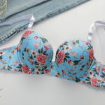 2-Pieces High quality Women's Flower Printed Bra Underwear Set Women's Autumn/Winter New Underwear Underwear Underwear A2173