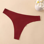 1PC Women Seamless Thongs Ice Silk T-back Solid G-String Breathable Crotch Sexy Lingerie Women's Underwear M-XL Intimates