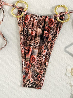 2026 Triangle Halter Thong Bikinis Women Printed Swimwear Female Sexy Ring Linked Swimsuit Bathers Bathing Swimming Swim Suit