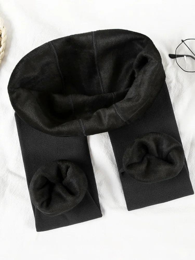 Autumn Winter Warm Fleece Women Leggings Velvet Thicken High Waist Tights Elastic Slim Solid Color Leggings Prevent Cold Tights
