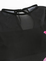 2026 Printed Mesh Swimsuit One Piece & Beach Dress Long Sleeves Swimwear Women Bathing Swimming Swim Suit Padded Beachwear