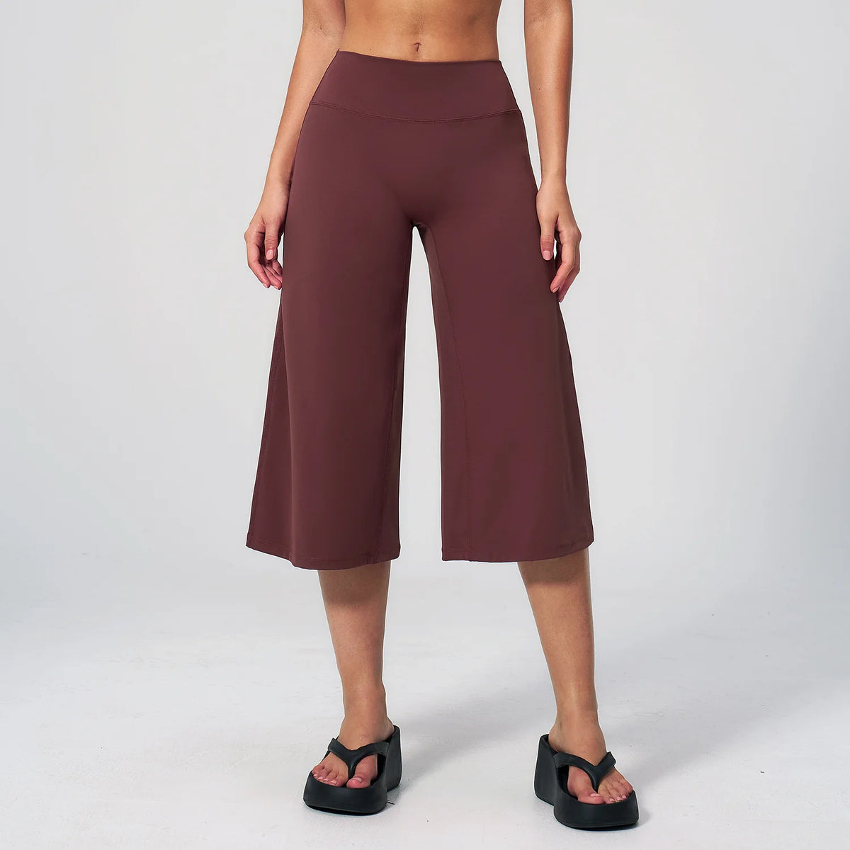 NCLAGEN Women Yoga Capri Pants Tummy Control High Waist Quick Dry Loose Fit Fitness Pants Gym Clothes Sports Wide-leg Trousers