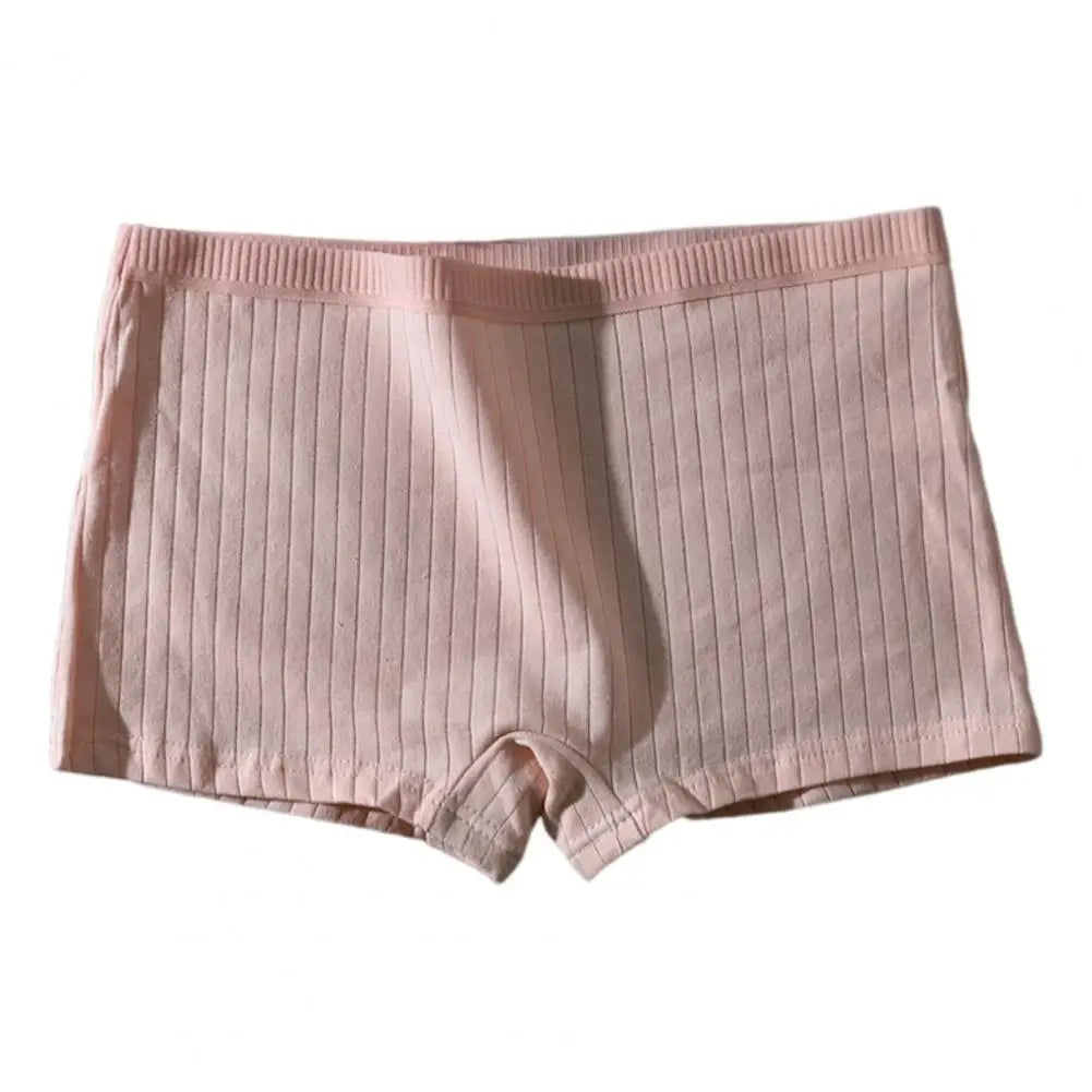 Women Underpants Seamless Mid Waist Cotton Solid Color Stretchy Boxers Anti-exposure Moisture-wicking Briefs Women Daily Wear