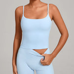 GYM Tank Top With Built In Bra women's Yoga clothing running Square Neck fitness vest beautiful back sports Workout