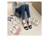 Women Sandals Chunky Heels Slides Summer 2026 Elegant Shoes Women Slipper Big Size 34-42 Fashion Summer Sandal Women