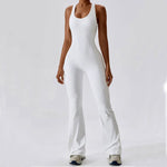 Jumpsuit Fitting Yoga Suit Dance Women Bodysuit Workout Sports Fitness Set Hip Lifting Gym Running Breathable Vest Flared Pants