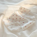 1 Pack Cotton Floral Print Ruffled Panties Women's Mid Waist Underwear Kawaii Briefs Cotton Lingerie Skin-friendly M-XL