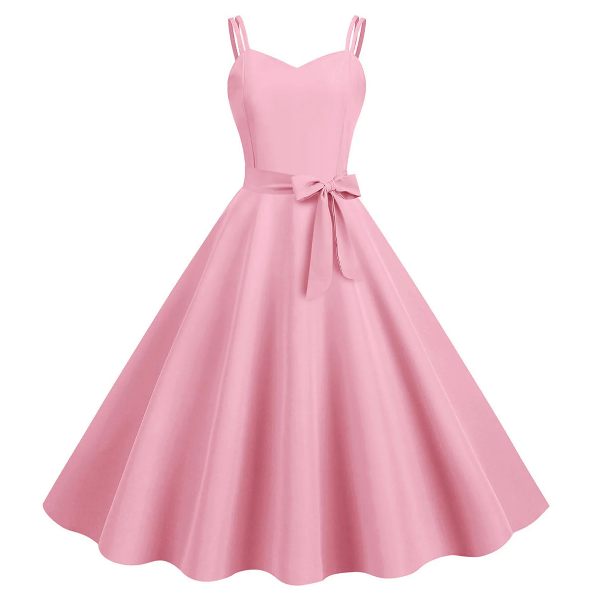 Womens Sleeveless Dress 1950s Housewife Evening Party Prom Dress Temperament Womens Dresses Female Holiday Loose Beach Dresses