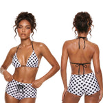 Women Bikini Sets Tie-up Halter Bra Tops and Swim Shorts Casual Bathing Suits for Beach Pool Female 2 Piece Swimsuits