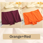 2PCS Women's Panties Cotton Seamless Sports Boxers Underwear Female Solid Color Briefs Cozy Lingerie Intimate Underpants XS-XL