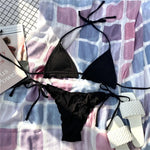Ruffled Frilled Brazilian Bikini Women Swimwear Two-Pieces Bikini Set Female Swimsuit Halter Bather Bathing Suit Swim Lady V2817
