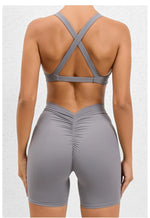 Seamless Yoga Fitness Sets Women High Waist Hip-Lifting Shorts & Sports Bra Workout for Running Gym