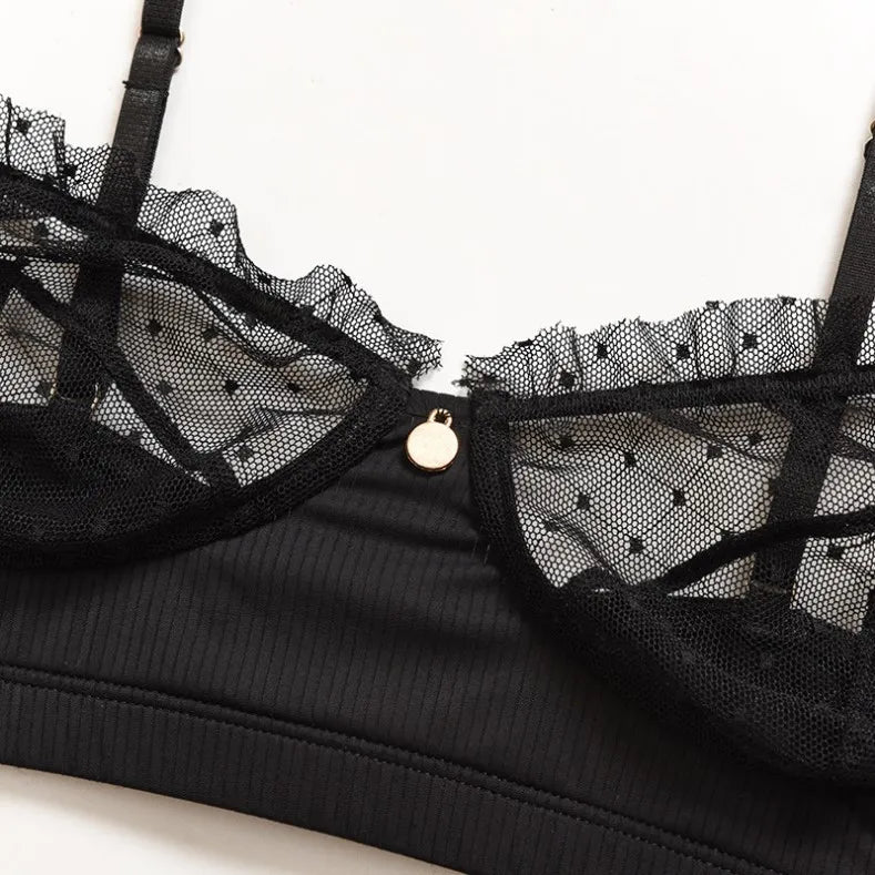 Flounce Sexy Lingerie Lace Transparent Women's Underwear Hot Delicate Erotic Lingerie Set Porn Exotic Sets Sexiest Outfit