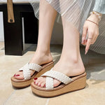 Women's Slippers Fashion Wedges Platform Sandals 2026 Summer Women's Flip Flops Outdoor Non Slip Beach Slippers