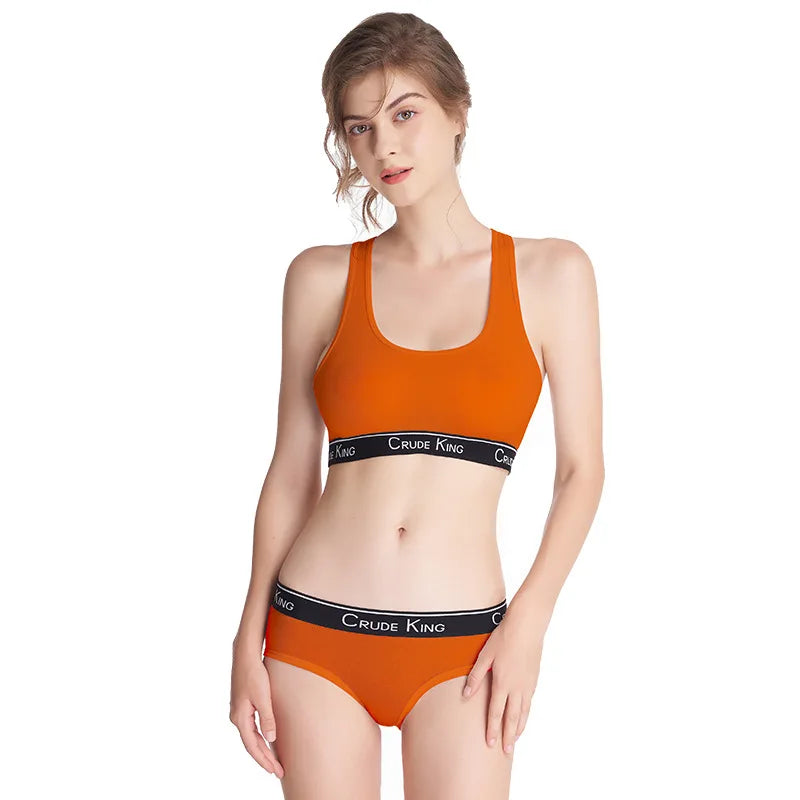 Fashion Letter Print Top Sexy Beauty Back Tube Top Women's Underwear Set Breathable Seamless Female Lingerie Suit