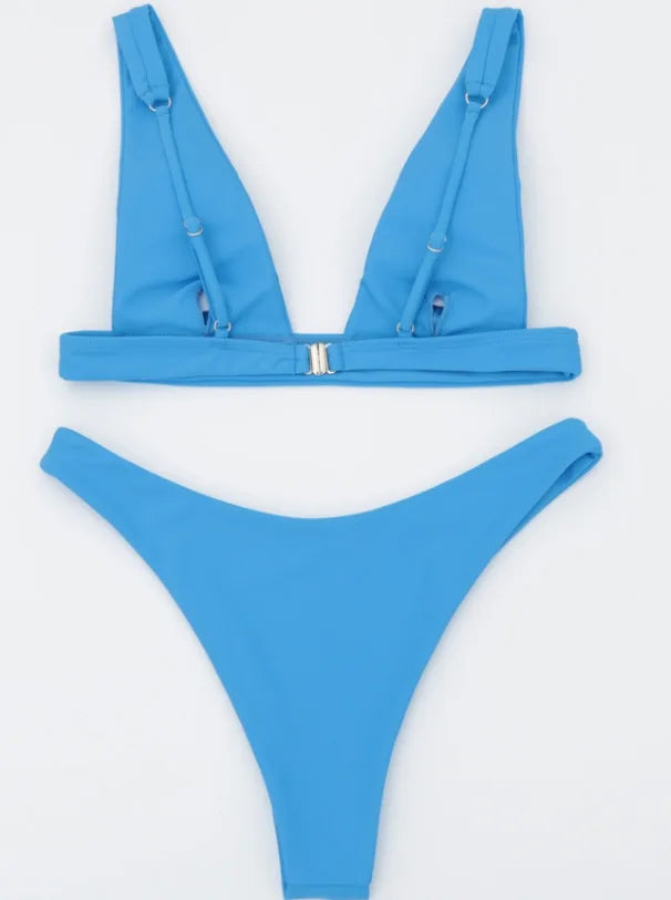 27 Colors Sexy Bikini Women Solid Backless Swimsuit Swimwear Bikinis Set Bathing Suit Beach Bikini Female Maillot De Bain Femme