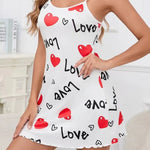 Lace Trim Leopard Nightdress V Neck Backless Side Split Slip Sleep Dress Women's SleepwearDresses