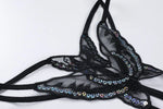 Double-Layer Thin Strap Sexy Thong Butterfly Embroidery Low Waist Sexy Bikini Pure Lace Sequins T-Shaped Panties Sexy G-strings