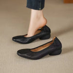 Comfortable Commuting Leather Shoes, French Style Shallow Low-Heel Single Shoes, Popular Women's 2026, Soft Sole Granny Shoes